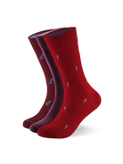 3 Paar Socken: Classic & Weihnachtsicons in Rot