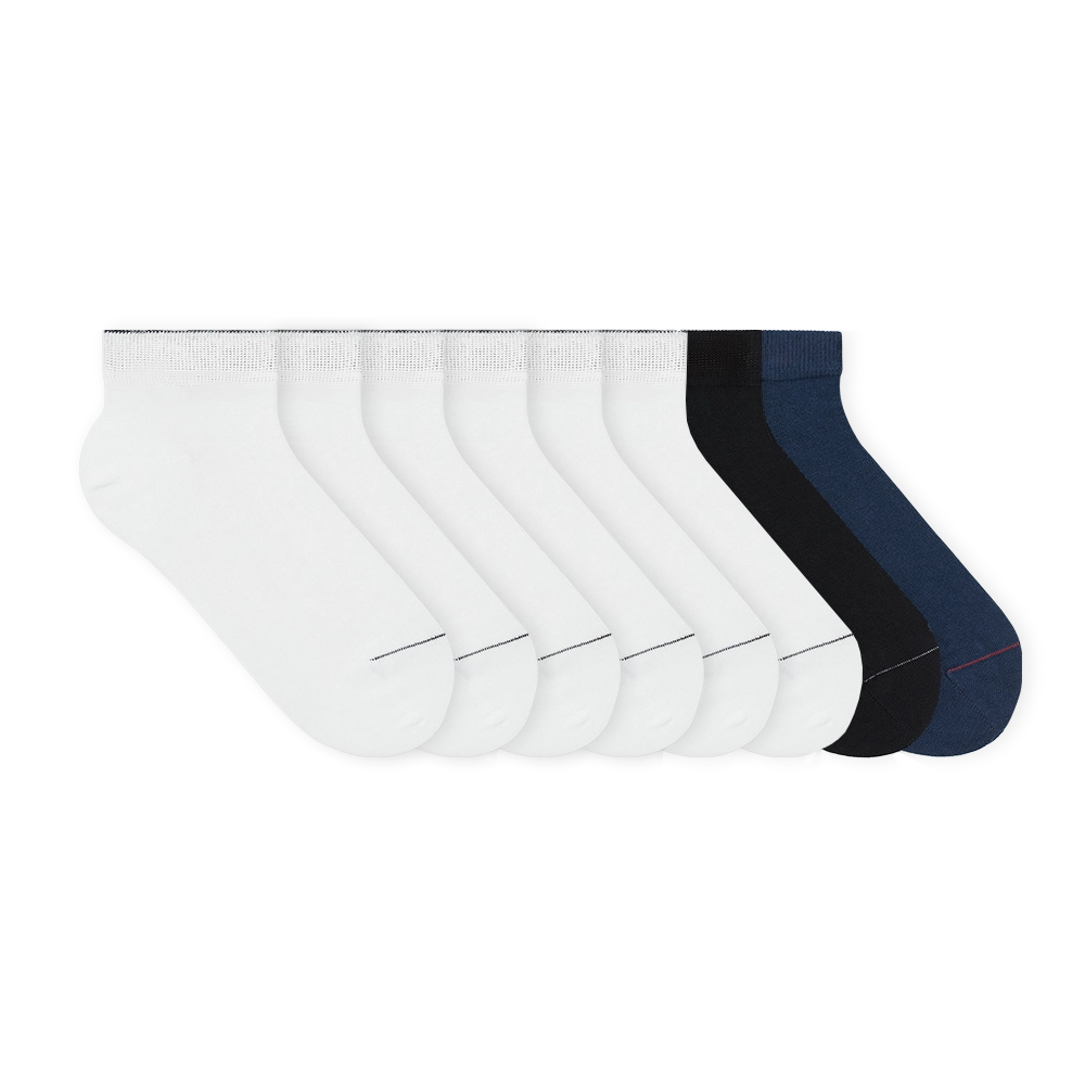 kurze sneaker socken set weiß schwarz Dunkelbau - white black navy classic sneaker socks 