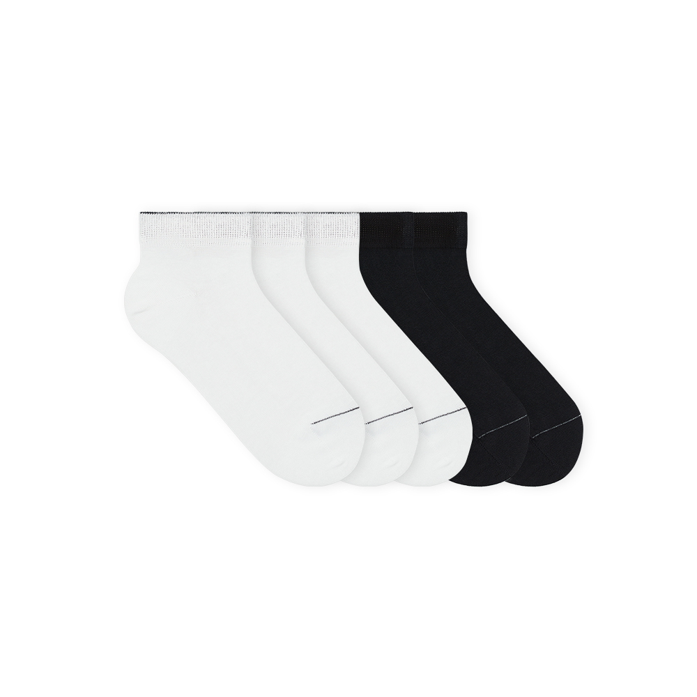 kurze sneaker socken set schwarz weiß - white black classic sneaker socks pack bundle 