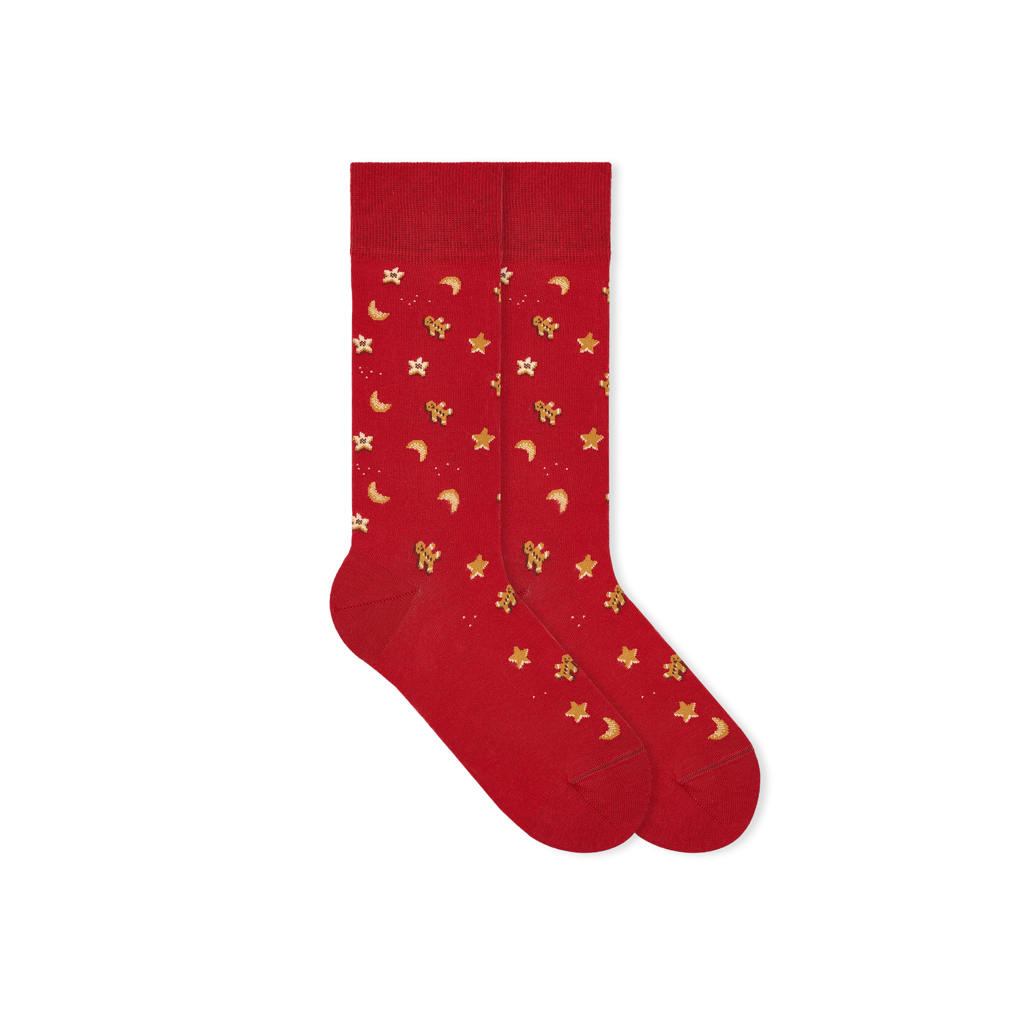 christmas-socks-weinachtssocken-red-gingerbread-flat-image