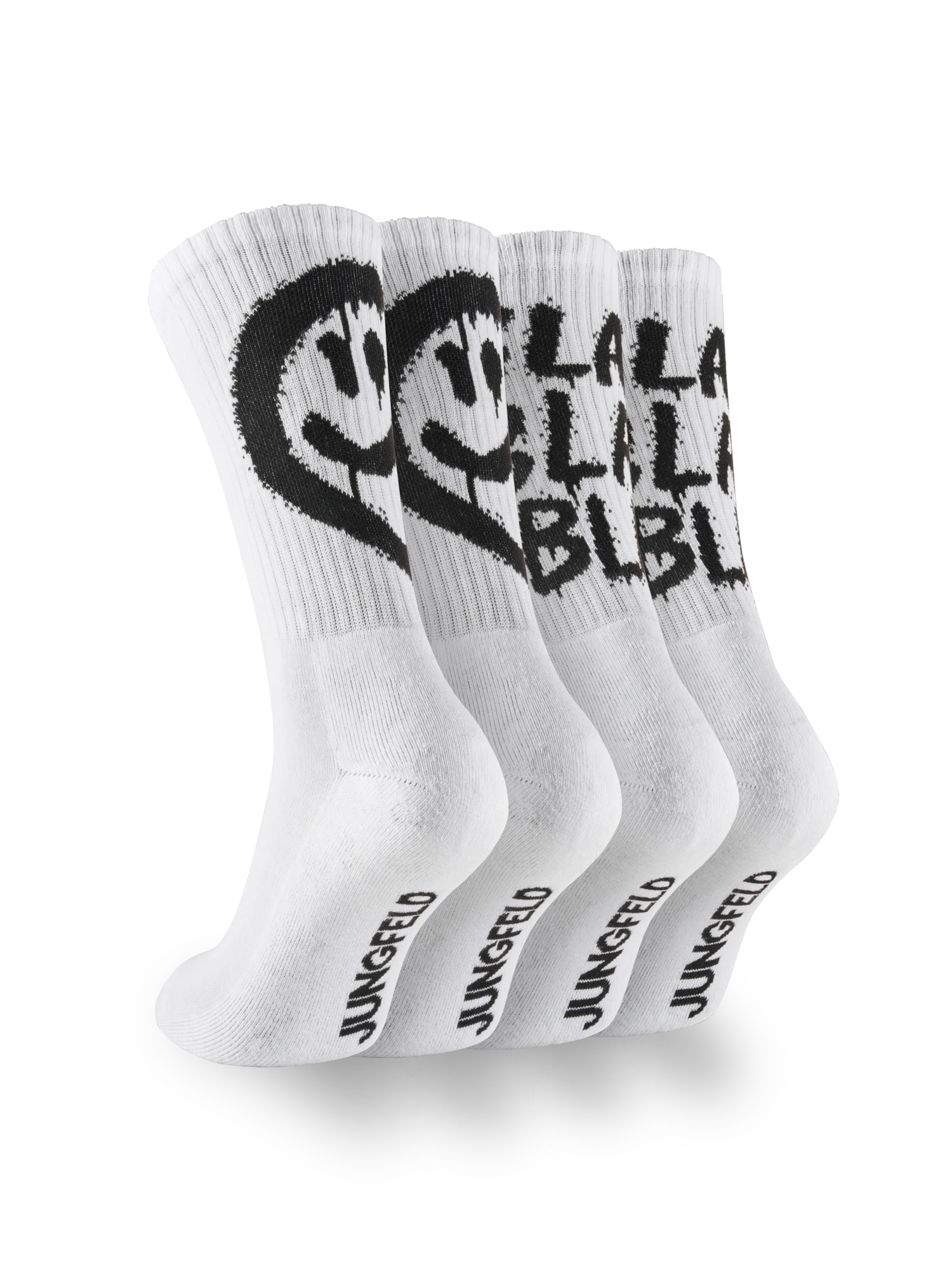 Tennissocken mit Happy Face & Graffiti im Set – 4 oder 6 Paar