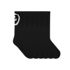 crew socks as set for men and women black with smiley
