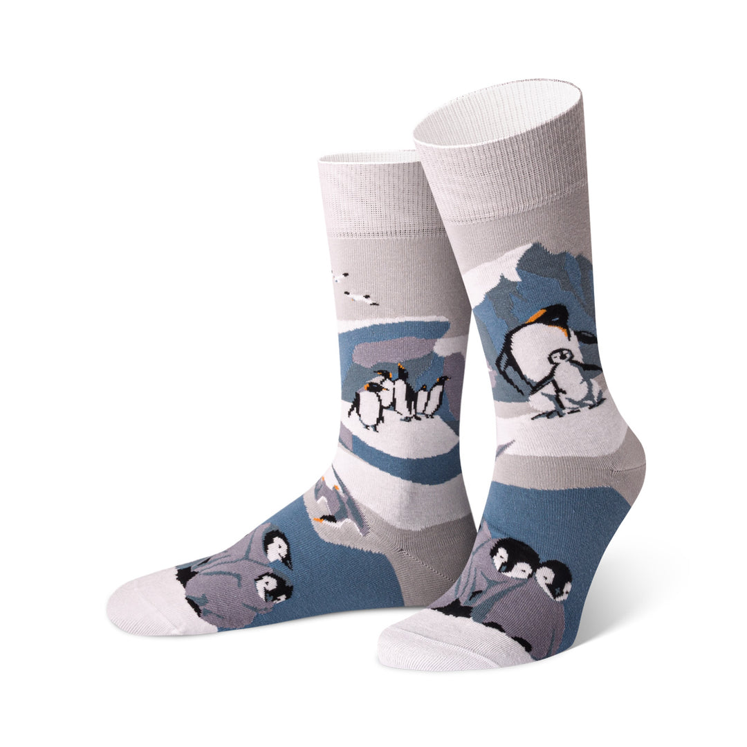 3er Sockenbox mit Tiermotiven | Eisbär, Schneeeule, Pinguin