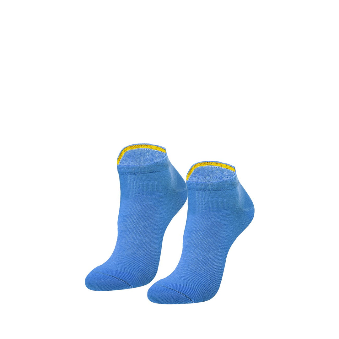 Hellblaue Sneaker Socken aus Bio-Baumwolle in Größe 36-38