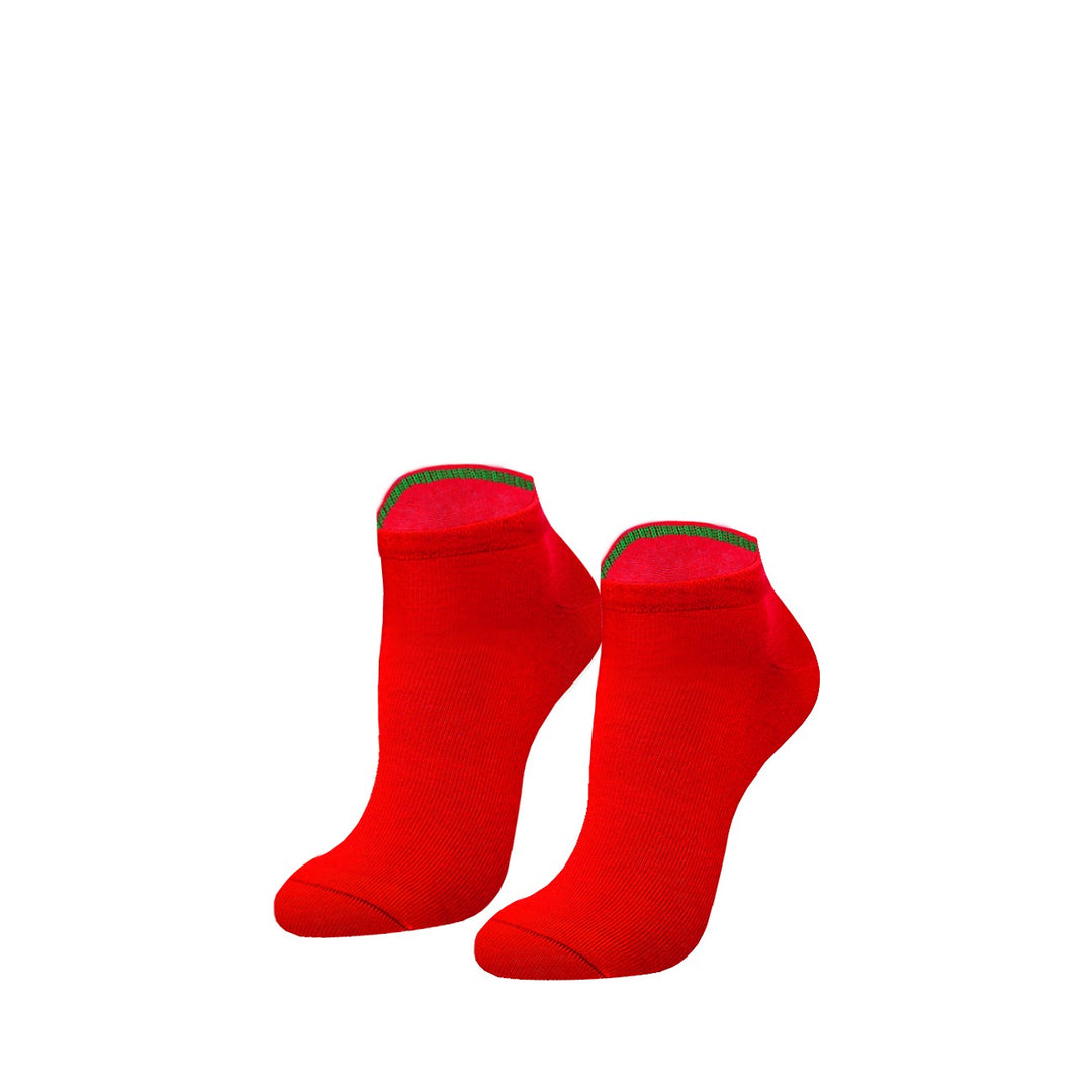 Rote Sneaker Socken aus Bio-Baumwolle in Gr. 36-38