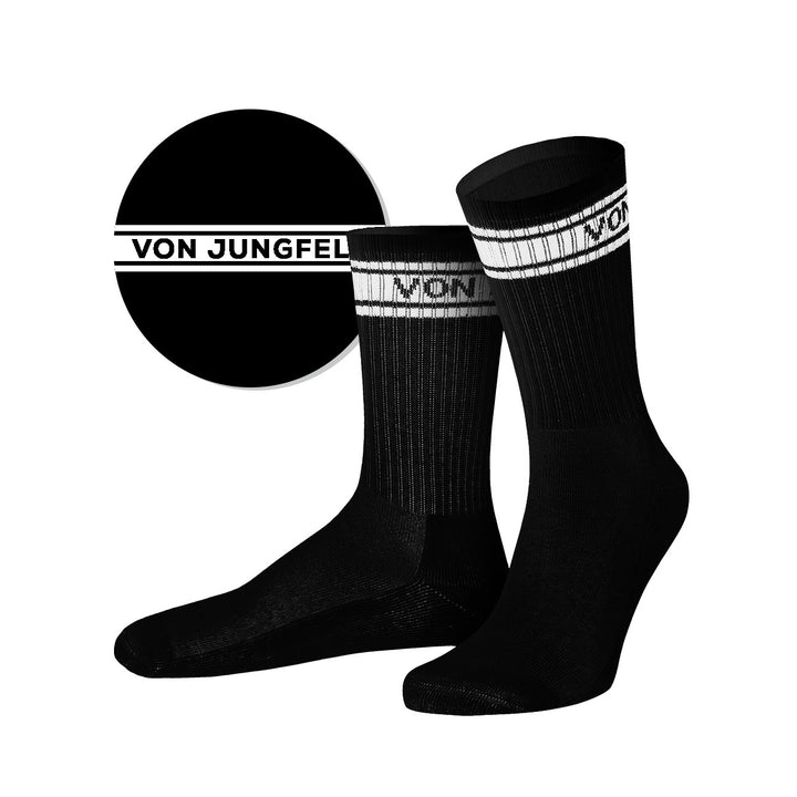 2x Schwarze Sportsocken | Größe 39 - 46 | von Jungfeld